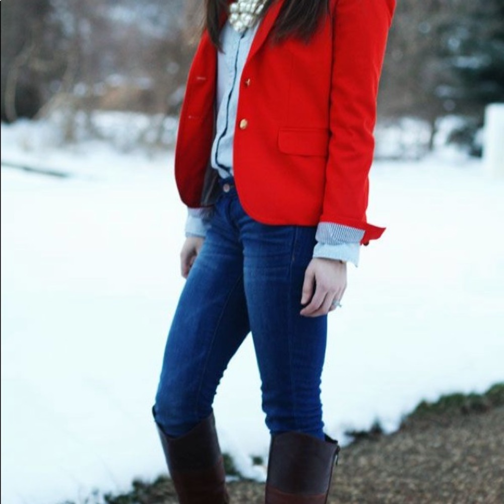 Jcrew Factory classic red wool Schoolboy blazer.